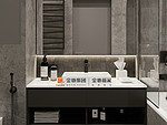 98平米轻奢风格三室卫生间装修效果图，盥洗区创意设计图