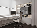 80平米轻奢风格三室书房装修效果图，书柜创意设计图