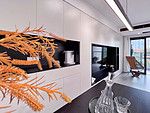 130平米现代简约风二室餐厅装修效果图，餐桌创意设计图