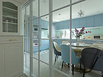 146平米美式风格三室餐厅装修效果图，餐桌创意设计图