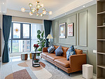 118平米轻奢风格三室客厅装修效果图，灯饰创意设计图