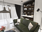 132平米现代简约风三室客厅装修效果图，窗帘创意设计图
