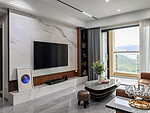 96平米轻奢风格五室客厅装修效果图，沙发创意设计图