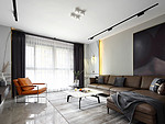 133平米现代简约风三室客厅装修效果图，地板创意设计图