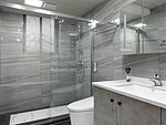 80平米现代简约风三室卫生间装修效果图，盥洗区创意设计图