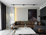 86平米现代简约风三室客厅装修效果图，沙发创意设计图
