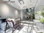 85平米现代简约风复式客厅装修效果图，创意设计图