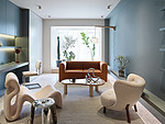 130平米现代简约风二室客厅装修效果图，软装创意设计图