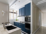 136平米欧式风格三室厨房装修效果图，餐桌创意设计图