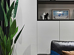 98平米现代简约风三室客厅装修效果图，收纳柜创意设计图