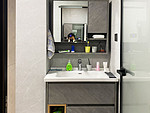 134平米现代简约风四室卫生间装修效果图，盥洗区创意设计图