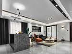 116平米现代简约风三室客厅装修效果图，地板创意设计图