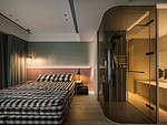 63平米混搭风格三室卧室装修效果图，软装创意设计图