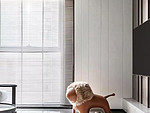 110平米现代简约风三室客厅装修效果图，墙面创意设计图