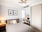 110平米现代简约风三室卧室装修效果图，照片墙创意设计图