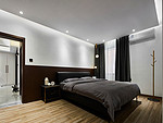 109平米现代简约风三室卧室装修效果图，地板创意设计图