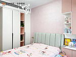 68平米轻奢风格三室儿童房装修效果图，背景墙创意设计图