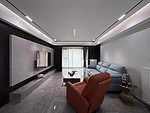 130平米现代简约风二室客厅装修效果图，沙发创意设计图