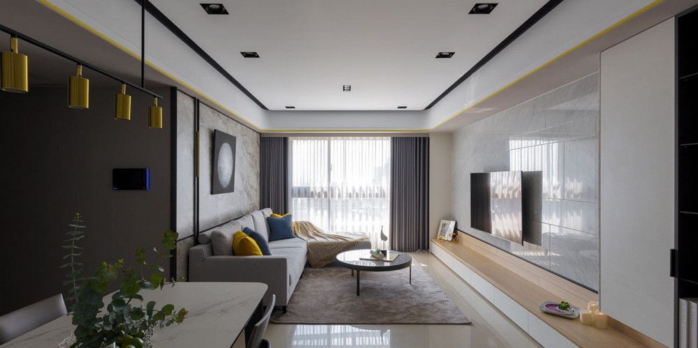 175平米现代简约风四室客厅装修效果图，地板创意设计图