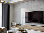 125平米现代简约风四室客厅装修效果图，电视墙创意设计图