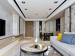 80平米现代简约风四室客厅装修效果图，软装创意设计图