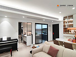 80平米现代简约风二室客厅装修效果图，沙发创意设计图