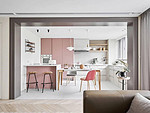 135平米北欧风格三室厨房装修效果图，橱柜创意设计图