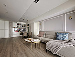 96平米混搭风格三室客厅装修效果图，沙发创意设计图