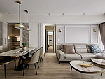 90平米混搭风格三室客厅装修效果图，沙发创意设计图