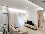 80平米现代简约风二室客厅装修效果图，沙发创意设计图