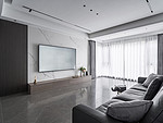 150平米现代简约风三室客厅装修效果图，电视墙创意设计图