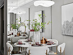 79平米轻奢风格四室餐厅装修效果图，餐桌创意设计图