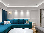 146平米美式风格三室客厅装修效果图，沙发创意设计图