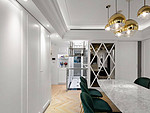 125平米美式风格三室餐厅装修效果图，餐桌创意设计图