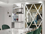 125平米美式风格三室餐厅装修效果图，餐桌创意设计图