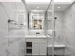 146平米美式风格三室卫生间装修效果图，盥洗区创意设计图