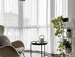 311平米新中式风格三室阳台装修效果图，窗帘创意设计图