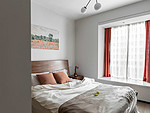 136平米新中式风格三室卧室装修效果图，飘窗创意设计图