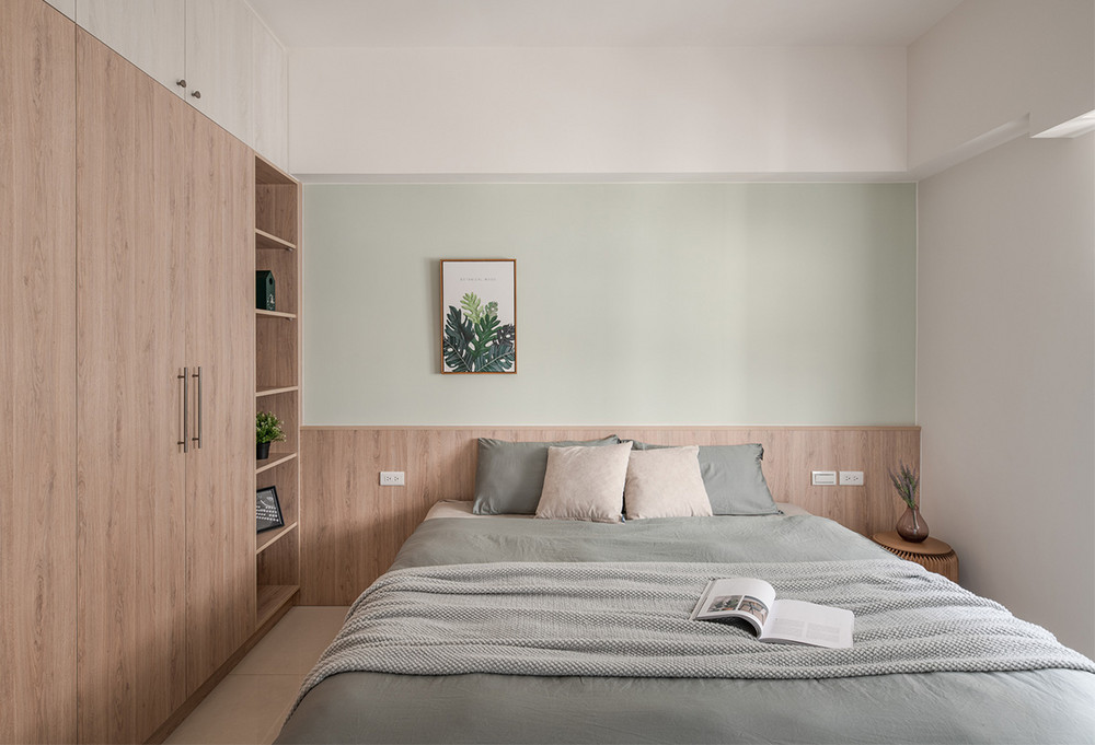 80平米北欧风格三室主卧装修效果图，软装创意设计图