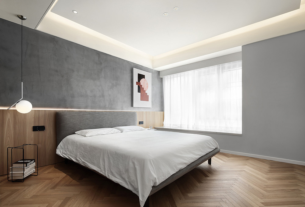 115平米北欧风格二室卧室装修效果图，软装创意设计图