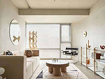 87平米现代简约风二室客厅装修效果图，墙面创意设计图