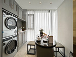 387平米美式风格三室茶室装修效果图，软装创意设计图