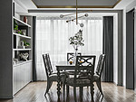 260平米美式风格四室餐厅装修效果图，餐桌创意设计图