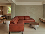 129平米混搭风格三室客厅装修效果图，沙发创意设计图
