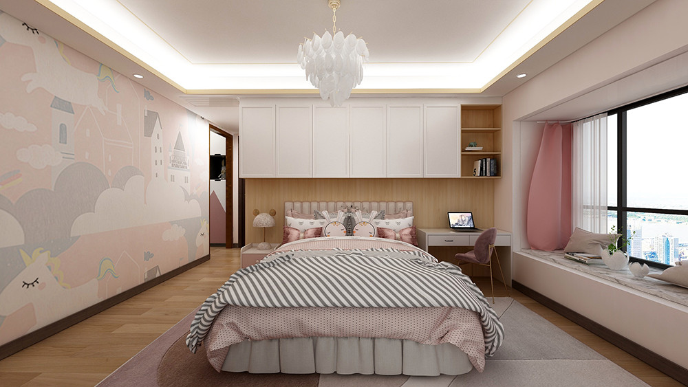 266平米轻奢风格五室卧室装修效果图，收纳柜创意设计图