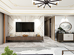 266平米轻奢风格五室客厅装修效果图，电视墙创意设计图