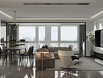76平米现代简约风三室客厅装修效果图，背景墙创意设计图