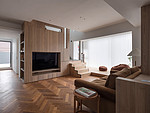 186平米现代简约风别墅客厅装修效果图，墙面创意设计图