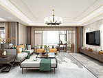 266平米轻奢风格五室客厅装修效果图，沙发创意设计图