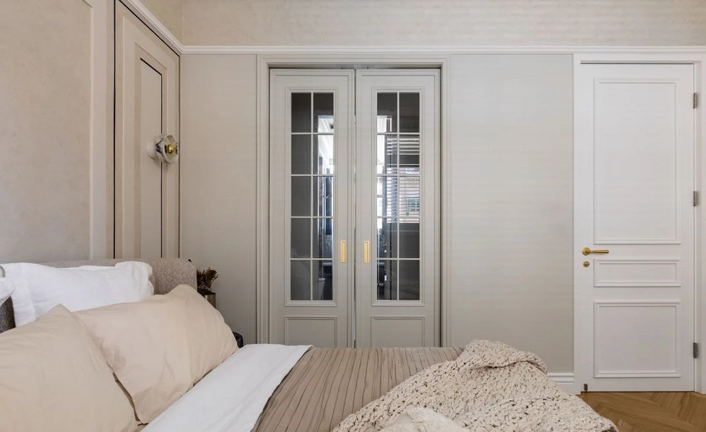 96平米欧式风格三室卧室装修效果图，软装创意设计图